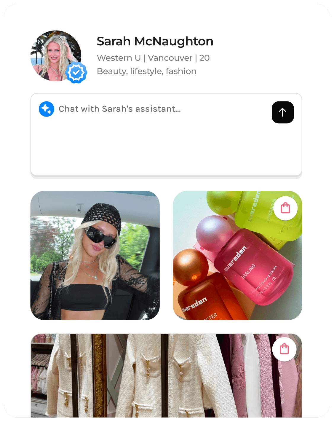 Creator storefront preview